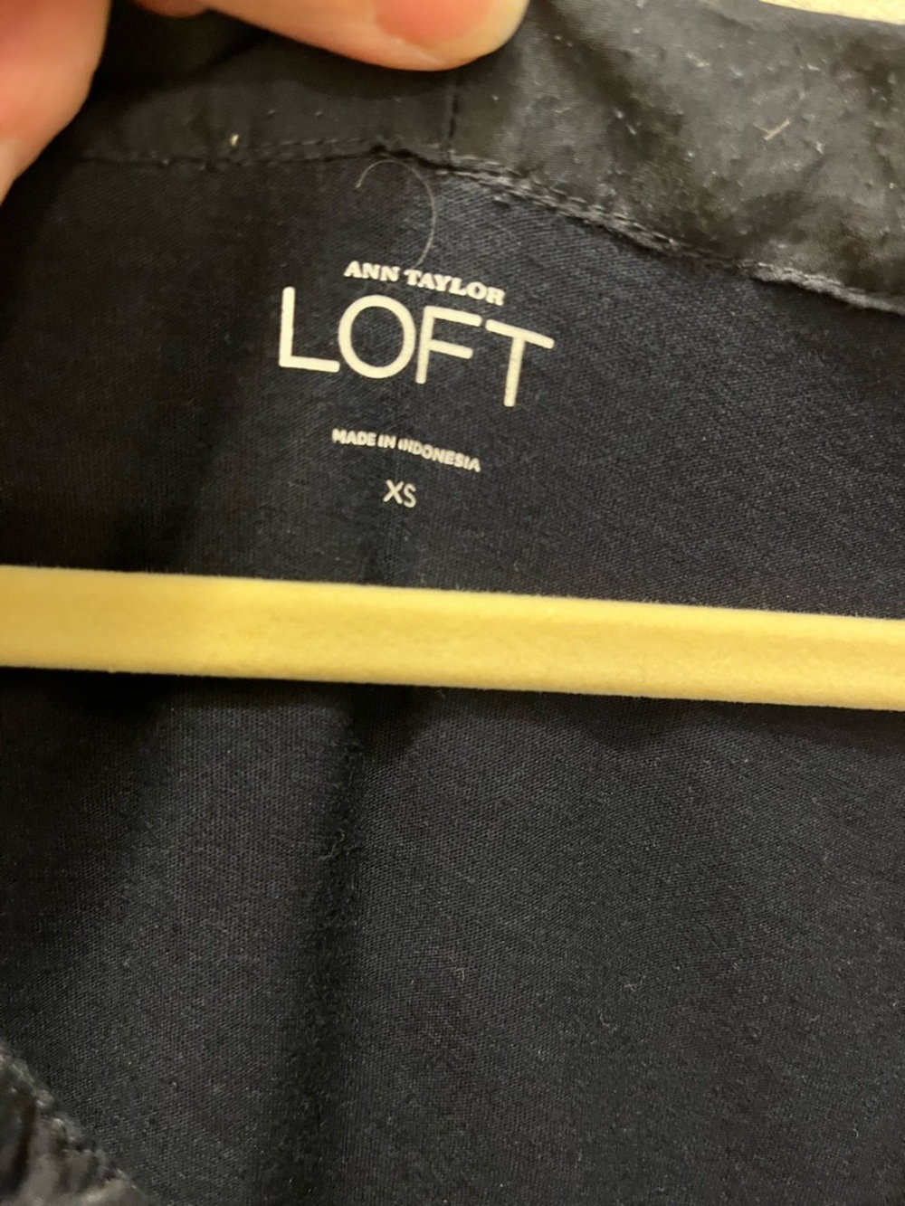 LOFT Navy Ruffle-Trim Sleeveless Knit Bliouse - Picture 5 of 5